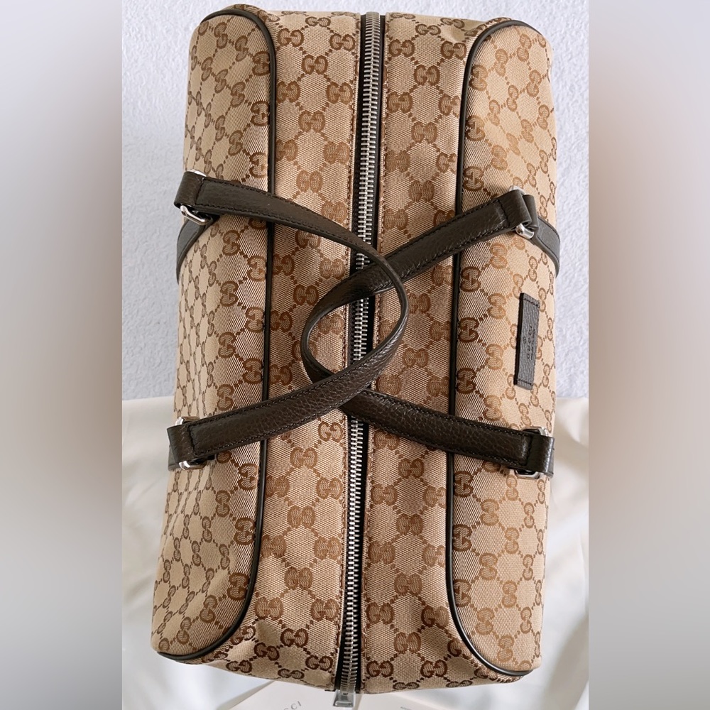 Gucci Luggage GG Guccissiama Monogram Canvas Boston Carry On Duffle Travel Bag - Picture 14 of 16